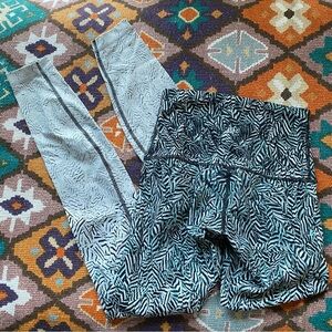 Lululemon Wunder Under Pant Hi-Rise Dazzle Nulux Alpine White Black Size 2